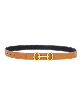 Horsebit Reversible Leather Belt Brown/Black