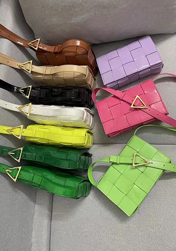Mia Square Patent Leather Shoulder Bag Avocado