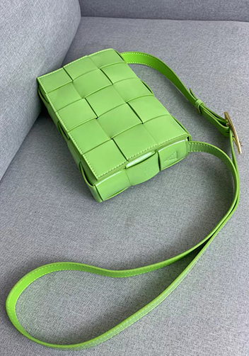 Mia Square Patent Leather Shoulder Bag Avocado