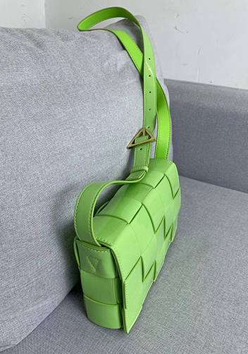 Mia Square Patent Leather Shoulder Bag Avocado