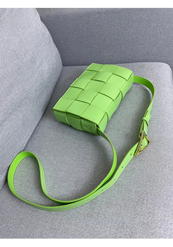 Mia Square Patent Leather Shoulder Bag Avocado
