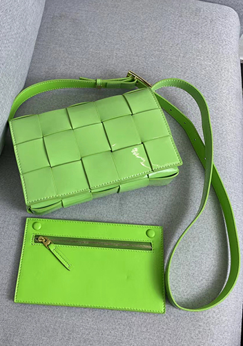 Mia Square Patent Leather Shoulder Bag Avocado