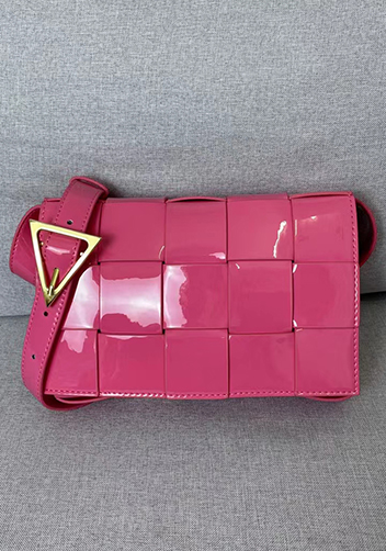 Mia Square Patent Leather Shoulder Bag Barbie