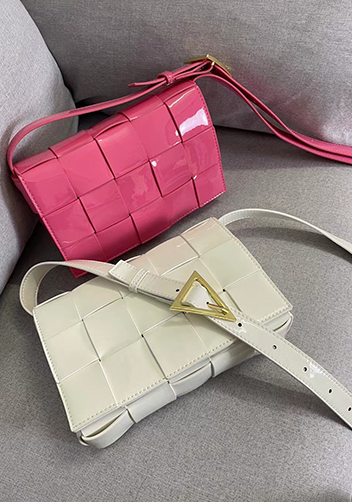 Mia Square Patent Leather Shoulder Bag Barbie