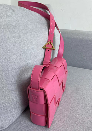 Mia Square Patent Leather Shoulder Bag Barbie