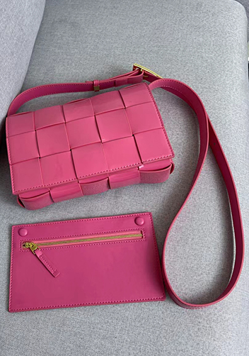 Mia Square Patent Leather Shoulder Bag Barbie