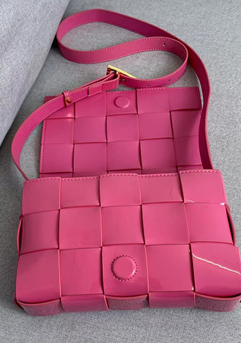 Mia Square Patent Leather Shoulder Bag Barbie