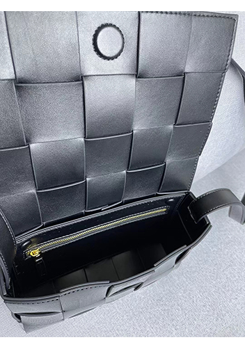 Mia Square Patent Leather Shoulder Bag Black