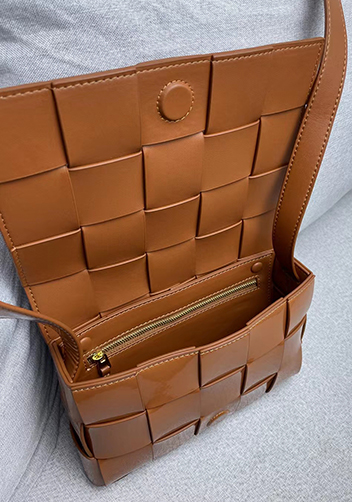 Mia Square Patent Leather Shoulder Bag Camel
