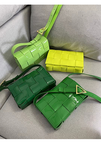 Mia Square Patent Leather Shoulder Bag Kiwi