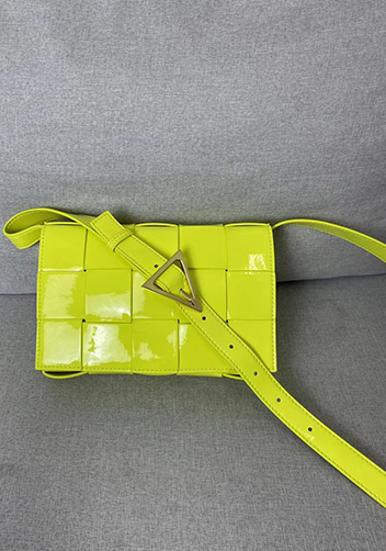 Mia Square Patent Leather Shoulder Bag Kiwi