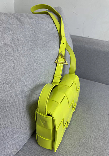 Mia Square Patent Leather Shoulder Bag Kiwi