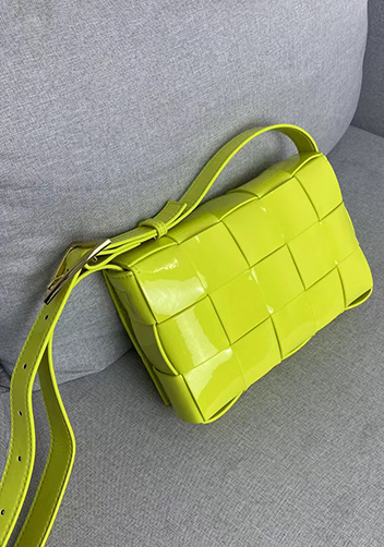 Mia Square Patent Leather Shoulder Bag Kiwi