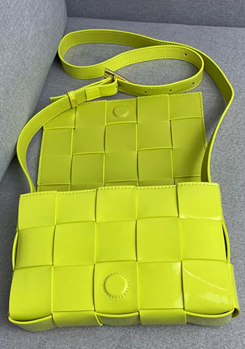 Mia Square Patent Leather Shoulder Bag Kiwi
