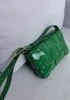 Mia Square Patent Leather Shoulder Bag Green Parakeet