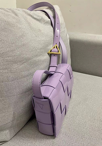 Mia Square Patent Leather Shoulder Bag Purple