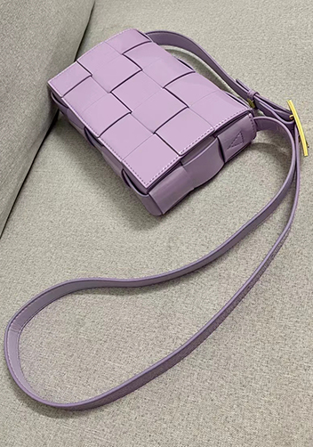 Mia Square Patent Leather Shoulder Bag Purple