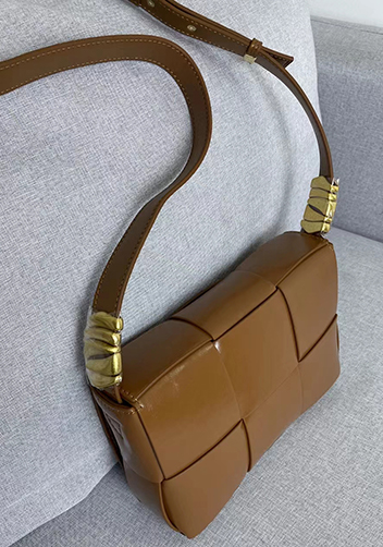 Mia 6 Square Brushed Leather Shoulder Bag Camel