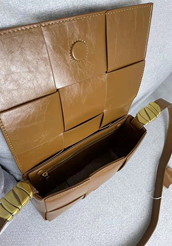 Mia 6 Square Brushed Leather Shoulder Bag Camel