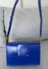 Mia 6 Square Brushed Leather Shoulder Bag Cobalt
