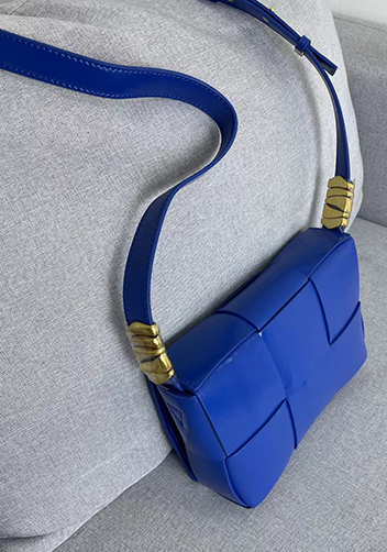 Mia 6 Square Brushed Leather Shoulder Bag Cobalt