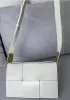 Mia 6 Square Brushed Leather Shoulder Bag Cream