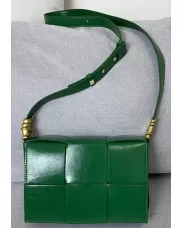 Mia 6 Square Brushed Leather Shoulder Bag Green Parakeet