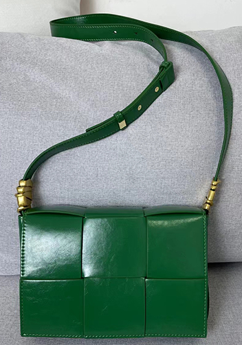 Mia 6 Square Brushed Leather Shoulder Bag Green Parakeet