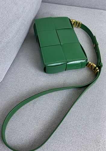 Mia 6 Square Brushed Leather Shoulder Bag Green Parakeet