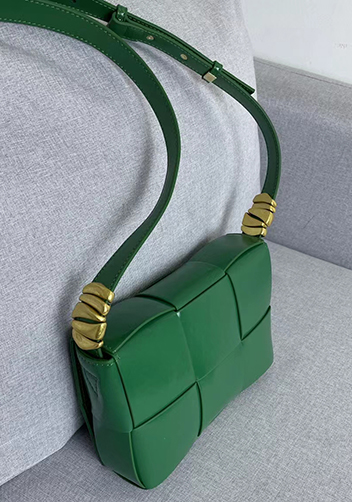 Mia 6 Square Brushed Leather Shoulder Bag Green Parakeet