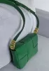Mia 6 Square Brushed Leather Shoulder Bag Green Parakeet