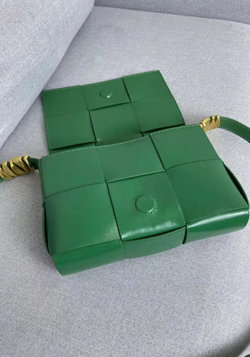 Mia 6 Square Brushed Leather Shoulder Bag Green Parakeet