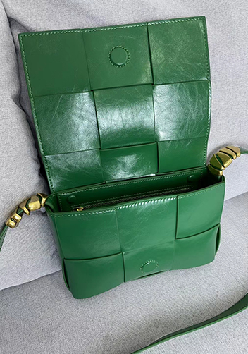 Mia 6 Square Brushed Leather Shoulder Bag Green Parakeet