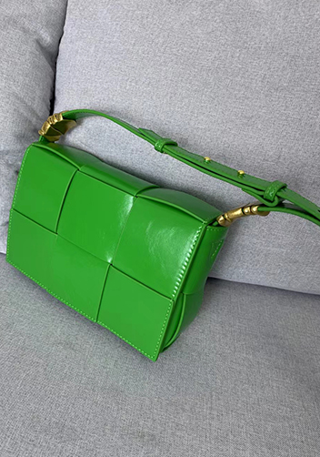 Mia 6 Square Brushed Leather Shoulder Bag Racing Green