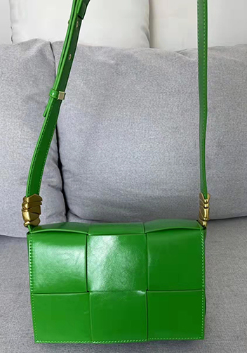 Mia 6 Square Brushed Leather Shoulder Bag Racing Green
