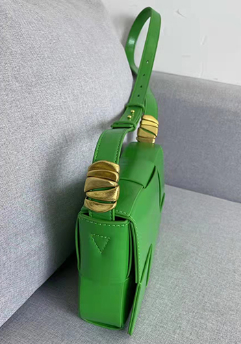 Mia 6 Square Brushed Leather Shoulder Bag Racing Green