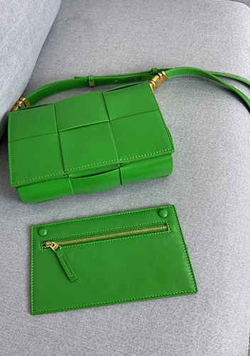 Mia 6 Square Brushed Leather Shoulder Bag Racing Green
