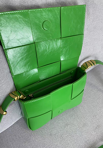 Mia 6 Square Brushed Leather Shoulder Bag Racing Green