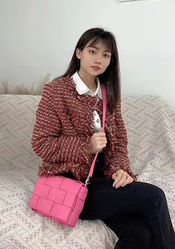 Mia 15 Square Leather Shoulder Bag Barbie
