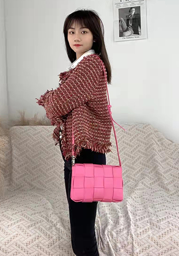 Mia 15 Square Leather Shoulder Bag Barbie