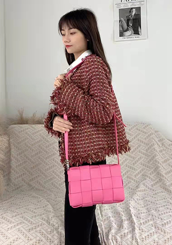 Mia 15 Square Leather Shoulder Bag Barbie