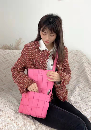 Mia 15 Square Leather Shoulder Bag Barbie