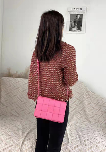 Mia 15 Square Leather Shoulder Bag Barbie