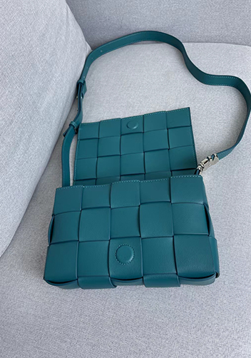 Mia 15 Square Leather Shoulder Bag Blue