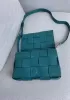 Mia 15 Square Leather Shoulder Bag Blue
