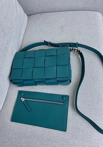 Mia 15 Square Leather Shoulder Bag Blue