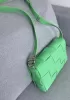 Mia 15 Square Leather Shoulder Bag Green