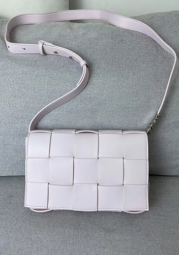 Mia 15 Square Leather Shoulder Bag Light Pink