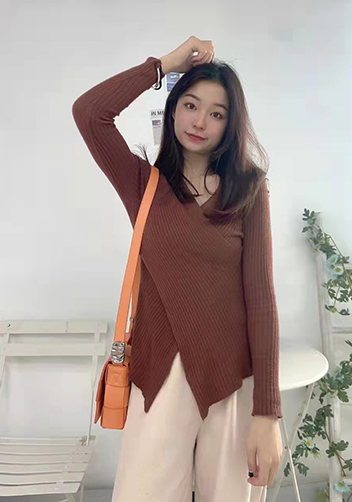 Mia 15 Square Leather Shoulder Bag Orange