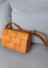 Mia 15 Square Leather Shoulder Bag Orange